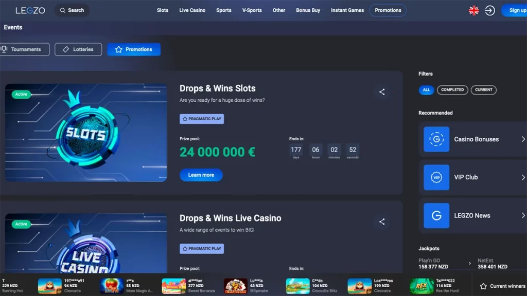 Legzo casino promotions