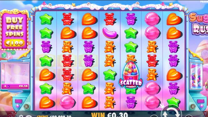 Sugar rush pokie screenshot