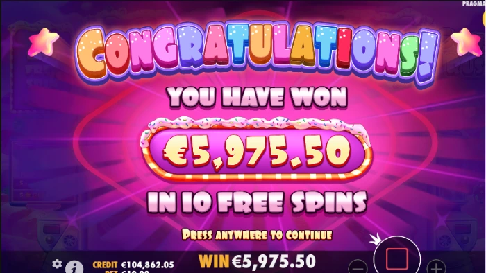 Sugar rush pokie screenshot