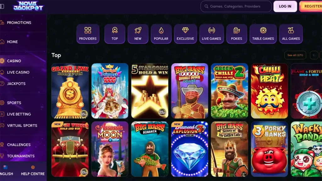 Nova Jackpot Casino Games