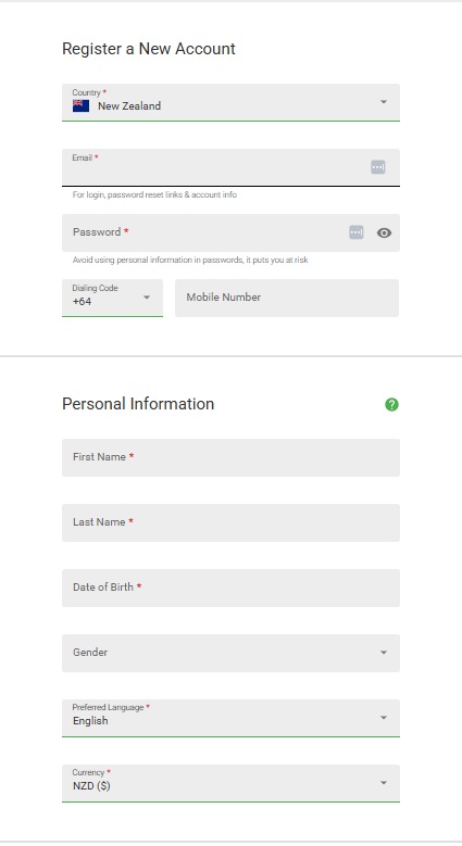 spin galaxy casino sign up process