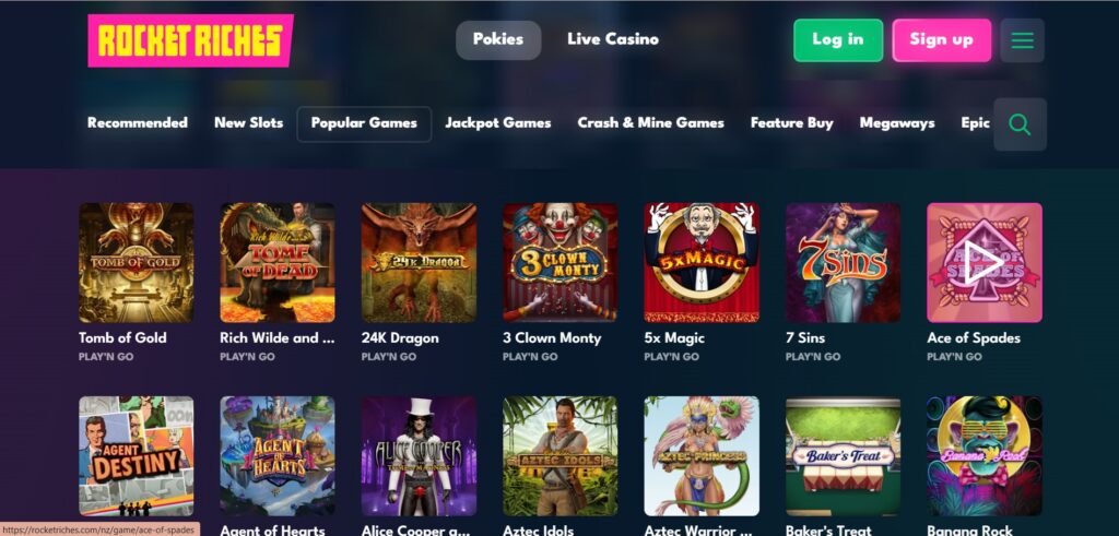 rocket riches casino pokies game new zealand